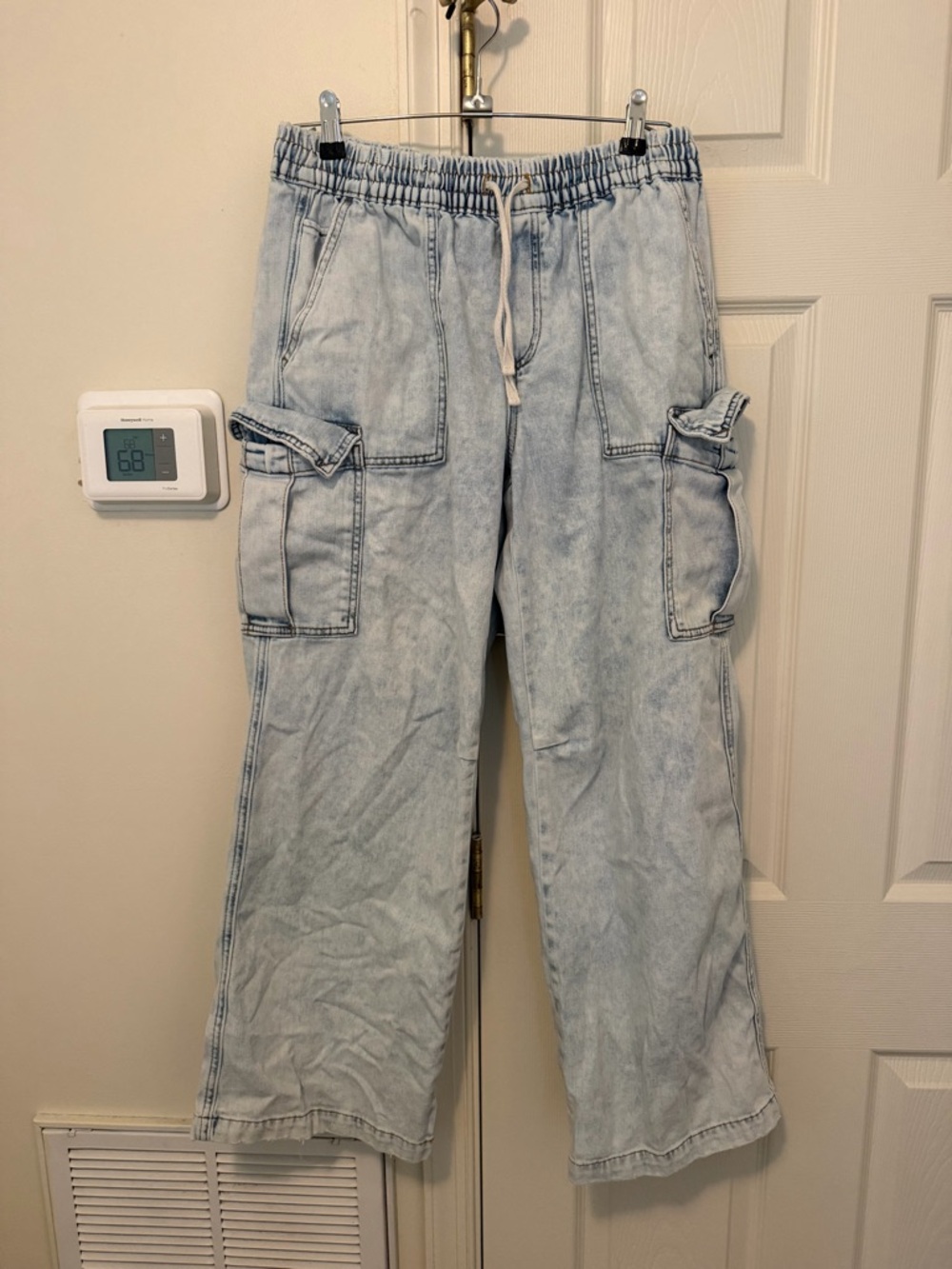 Aeries light wash Village Cargo Jeans.